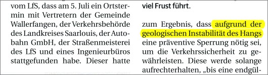 LfS: Instabilität des Limberges